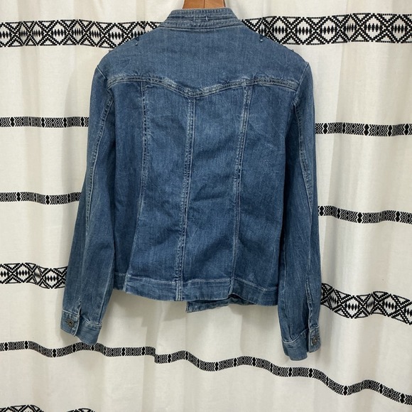 Reba Denim Jacket Women's L‎ Blue Embellished Studded Western Jean Coat - Picture 6 of 6
